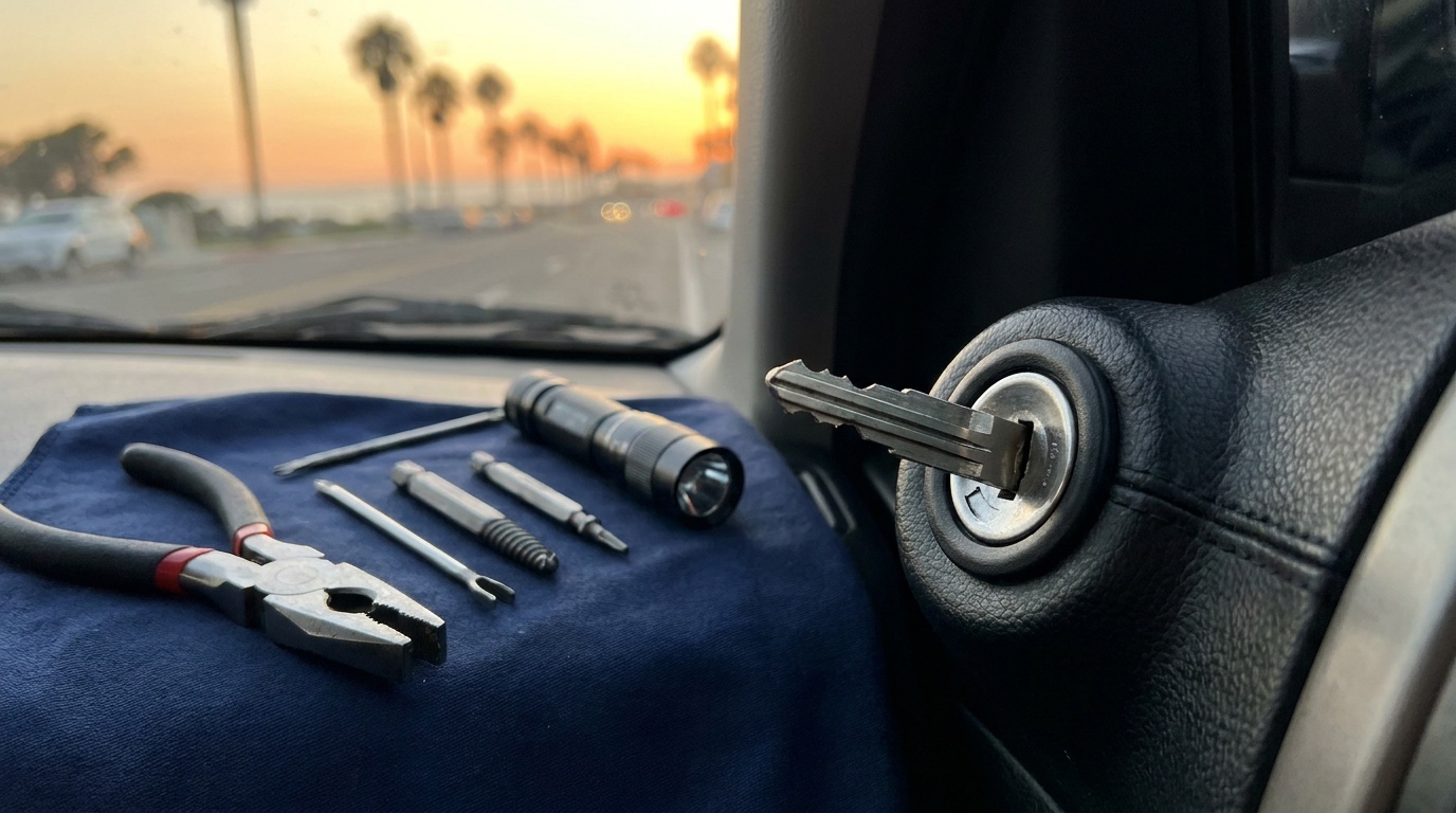 Broken key in ignition guidance